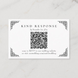 Elegant Classic QR Code Wedding RSVP Card