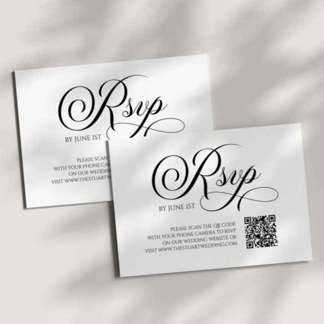 Elegant Classic QR Code Wedding RSVP Card (Creator Uploaded)