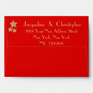 Elegant classic red & gold wedding invitation      envelope