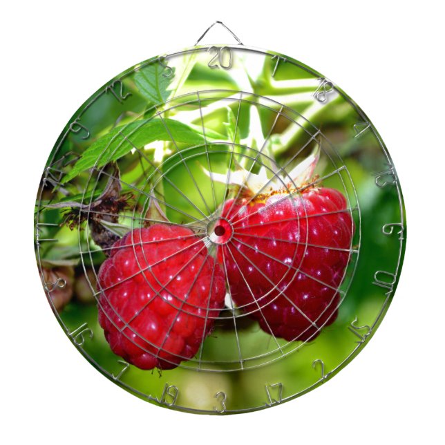 Elegant classic red Raspberries Dartboard (Front)