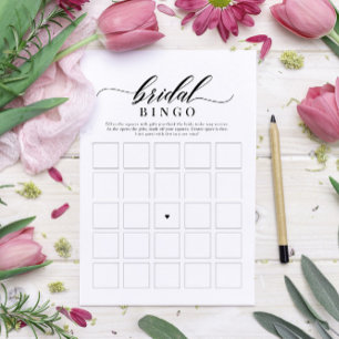 Elegant Classic Script Bridal Shower Bingo Game Invitation