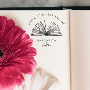Elegant Classic Script From The Library Of Vintage Self-inking Stamp