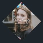 Elegant Classic Script Graduation Full Photo Cap Topper<br><div class="desc">Elegant Classic Script Graduation Full Photo Cap Topper. An minimalistic and elegant graduation cap topper,  designed with a customizable full photo,  and script lettering. Add graduate's name,  year of graduation,  and college,  university or high school name.</div>