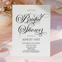 Elegant Classic Script Minimalist Bridal Shower