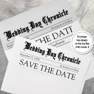 Elegant Classic Script Personalizable Newspaper Envelope
