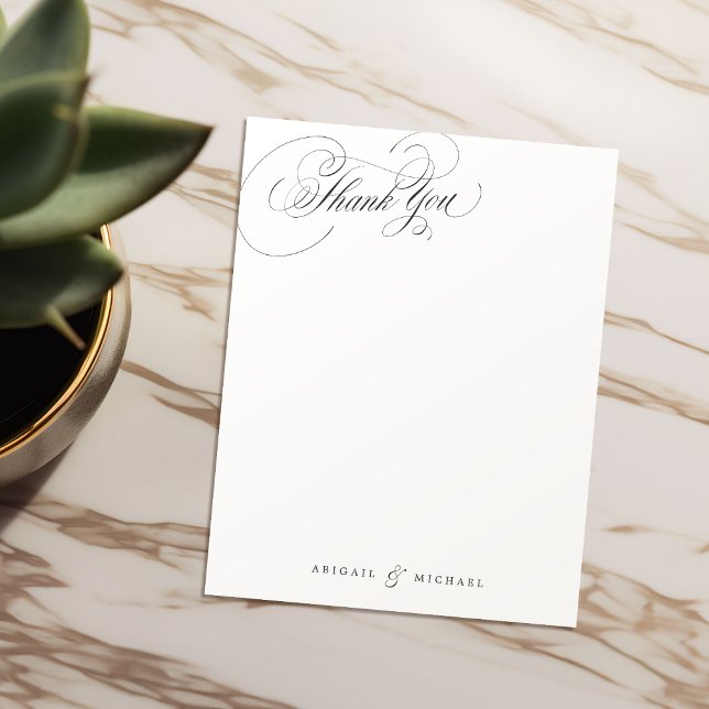 Elegant classic script personalized Stationery Card (Elegant classic script personalized Stationery Note Card)