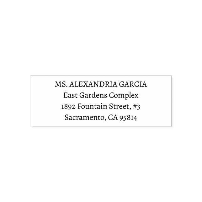 Elegant Classic Serif Return Address Self-inking Stamp (Design)