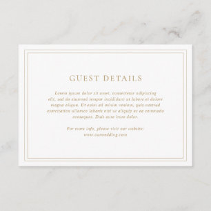 Elegant Classic Simple Gold Details Wedding Enclosure Card