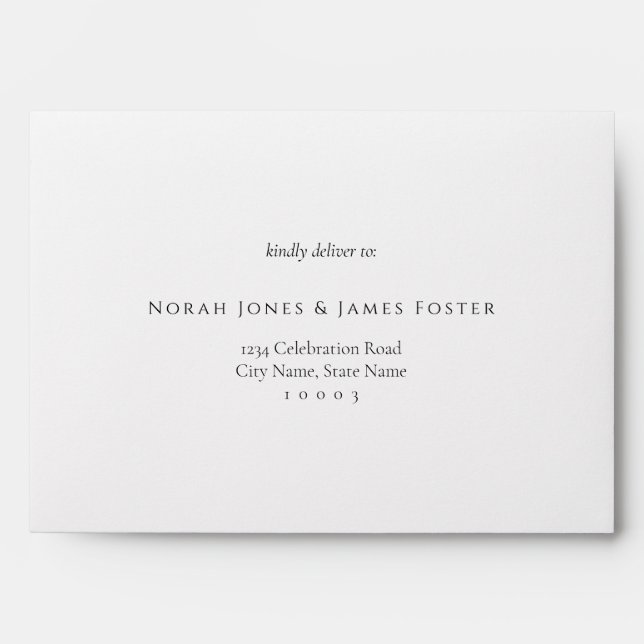 Elegant Classic Simple White Addressed Envelope (Front)