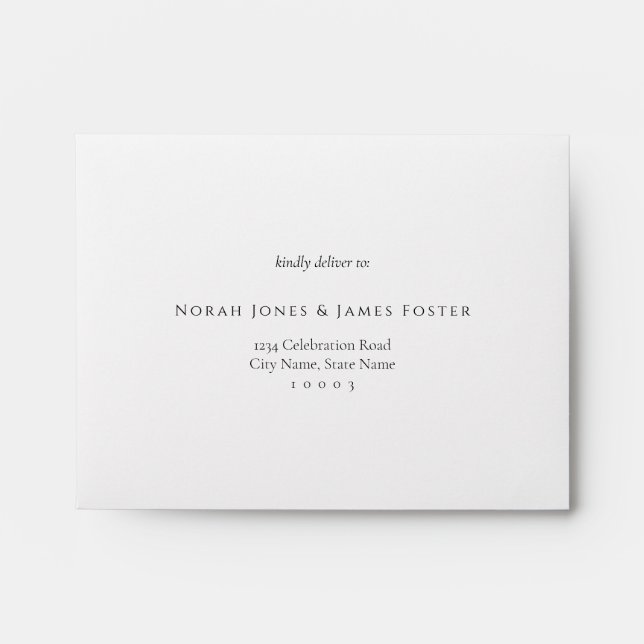 Elegant Classic Simple White RSVP envelope (Front)