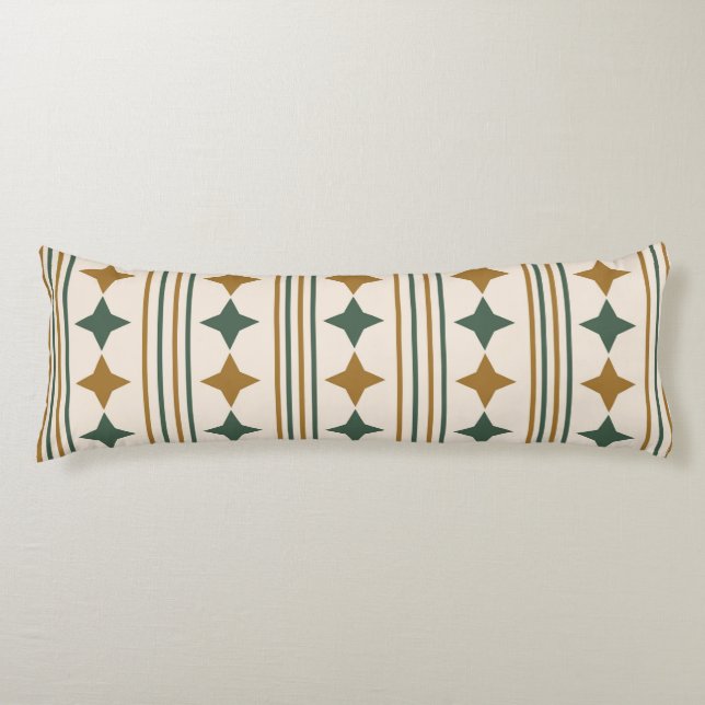 Elegant classic starburst and stripes Retro art Body Pillow (Front)