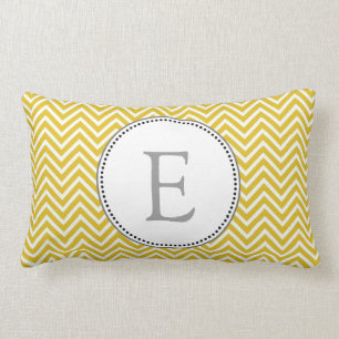 Elegant, classic sunny yellow chevron zigzag lumbar pillow