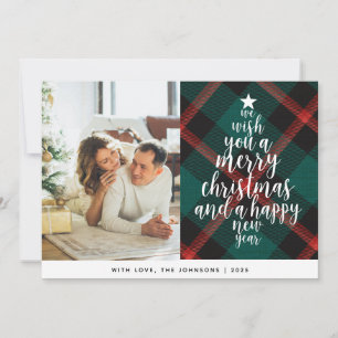 Elegant Classic Tartan Family Photo Christmas  Holiday Card