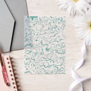 Elegant & Classic Teal Marble Vellum Invitations