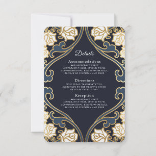 Elegant Classic Victorian Wedding Details RSVP Card