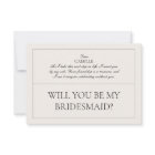 Elegant Classic Vintage Bridesmaid Proposal Card
