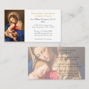 Elegant Classic Virgin Mary & Child Gold Church Business Card