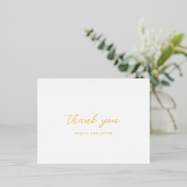Elegant Classic Wedding Foil Thank You Card (Standing Front)