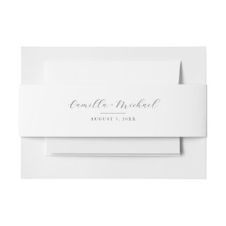 Elegant classic wedding invitation  belly band