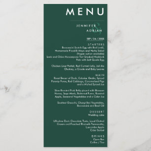 Elegant Classic Wedding Menu