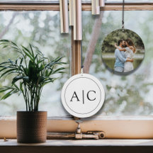 Elegant Classic White Monogram Couple Photo