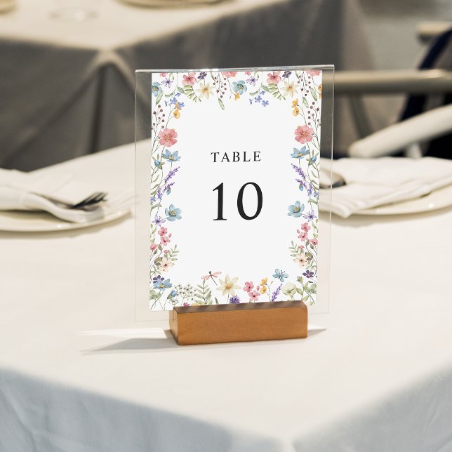 Elegant Classic Wildflower Bloom Wedding Table Number (Creator Uploaded)