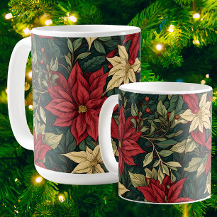 Elegant Classic William Morris Poinsettia Holiday Coffee Mug