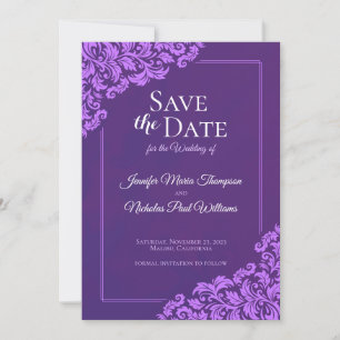Elegant Classic With Floral Ornaments for Wedding  Invitation