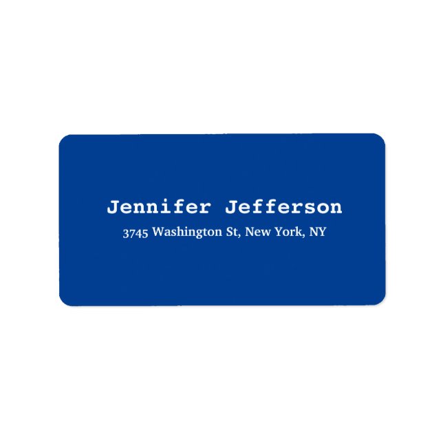 Elegant Classical Plain Professional Deep Blue Label (Front)