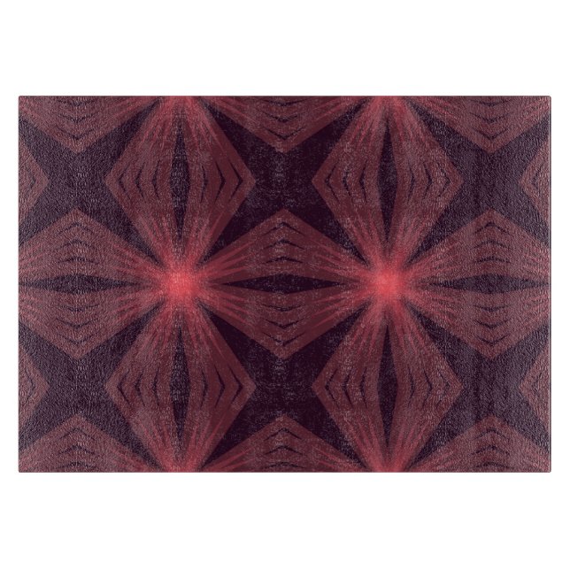 Elegant classical retro style geometric flower art cutting board (Front)