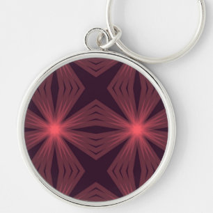 Elegant classical retro style geometric flower art keychain