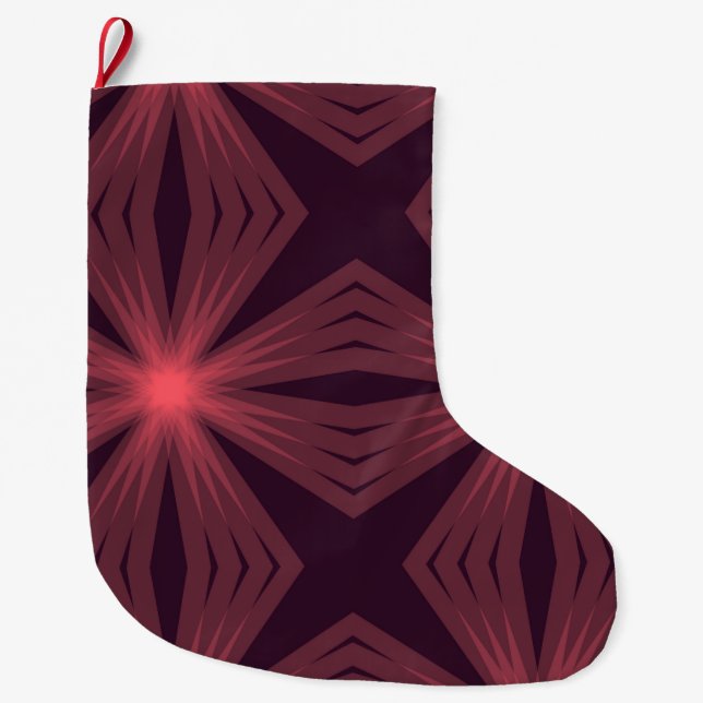 Elegant classical retro style geometric flower art large christmas stocking (Front)