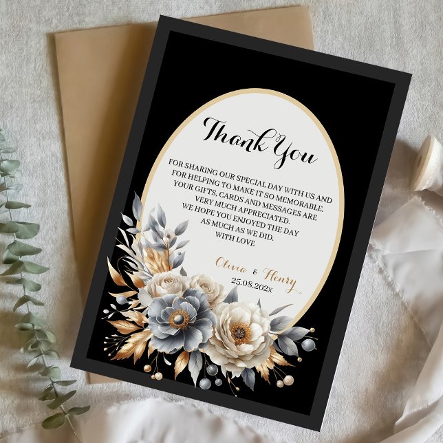 Élégant classique Floral Rustique Mariage Merci 5 (Créateur téléchargé)