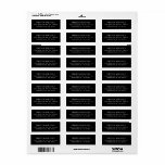 Elegant Classy Black Return Address<br><div class="desc">Classic return address labels. White serif and sans serif fonts on a black background. Stick to the left front or back flap of envelopes and small packages.</div>