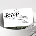 Elegant Classy, Black Script, RSVP respond Enclosure Card<br><div class="desc">This is the Modern Beautiful elegant classic (classy) RSVP card,  in Black calligraphy Script,  for your wedding Invitation respond reminder,  or party celebration Enclosure Card. You can change the font colours,  and add your wedding details in the matching font / lettering. #TeeshaDerrick</div>