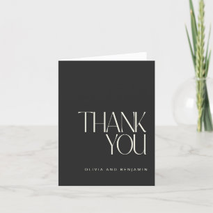 Elegant Classy Black Simple Modern Custom Thank You Card