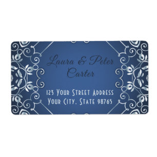 Elegant Classy Blue and Silver Wedding Anniversary