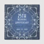 Elegant Classy Blue and Silver Wedding Anniversary Magnet<br><div class="desc">Elegant personalized silver wedding anniversary magnet design featuring an elegant silver border on a gradient blue background. The text is fully customizable.</div>