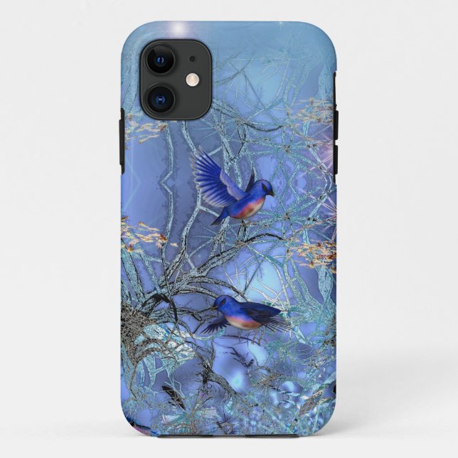 Elegant Classy Blue Birds Bluebirds Case-Mate iPhone Case (Back)