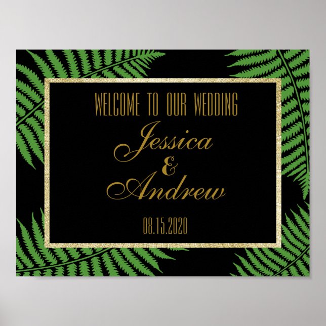 Elegant Classy Bracken Wedding Welcome Poster (Front)