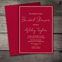 Elegant Classy Burgundy Gold Chic Bridal Shower