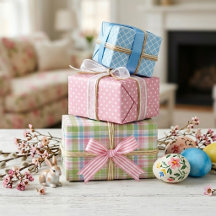 Elegant Classy Chic Plaid Gift Wrap Sheet Set