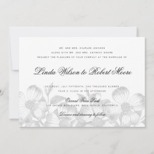 Elegant Classy Dogwood Flower Wedding Invitation