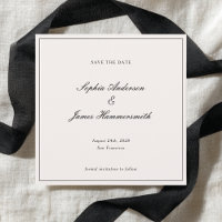 Elegant Classy Formal Black Frame Script Wedding 