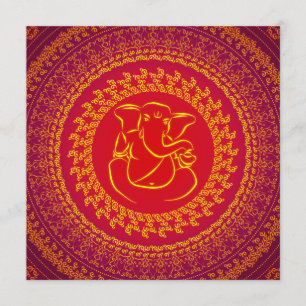 Elegant Classy Ganesh Indian Wedding Invitation
