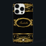Elegant Classy Gold Black Name diamond jewel iPhone 16 Pro Case<br><div class="desc">Elegant Classy Black Gold diamond jewel Add Your Name Fabulous for Women,  Girls,   Zizzago created this design PLEASE NOTE all images are NOT Diamonds Jewels or real Bows!!</div>