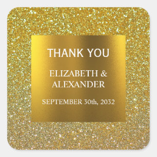 Elegant Classy Gold Damask Embossed Look  Square Sticker