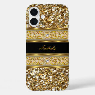Elegant Classy Gold Diamond Glitter iPhone 16 Plus Case