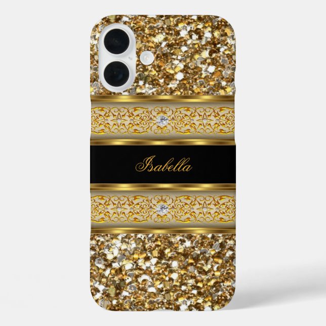 Elegant Classy Gold Diamond Glitter Case-Mate iPhone Case (Back)