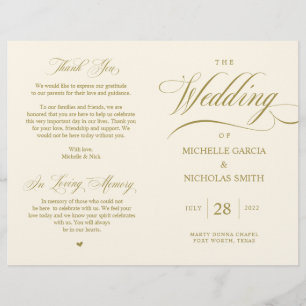 Elégant Classy Gold, Programme de mariage pliable